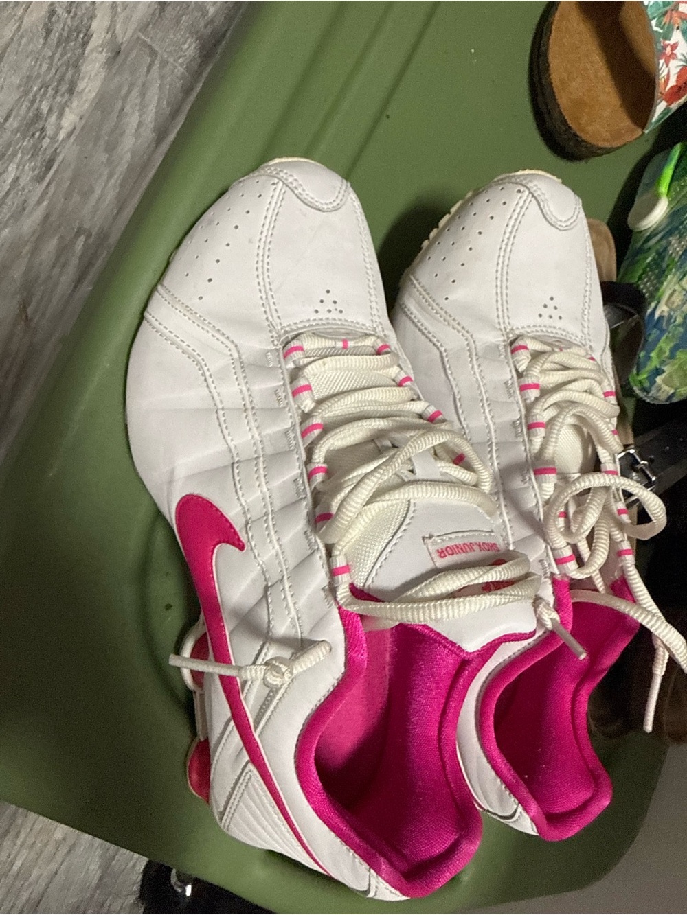 Nike White & Hot Pink Shox Athletic Sneakers - Picture 2 of 2